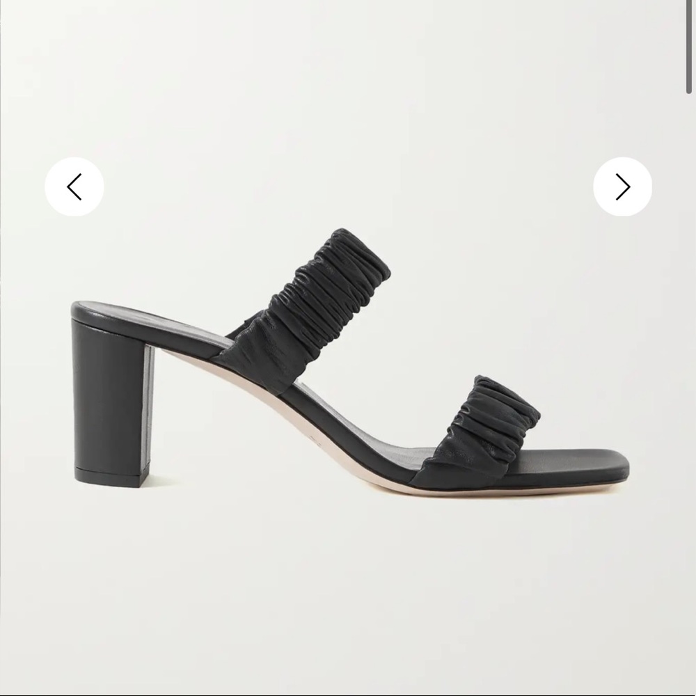 Staud Frankie Ruched Leather Mules / Sandals / Heels